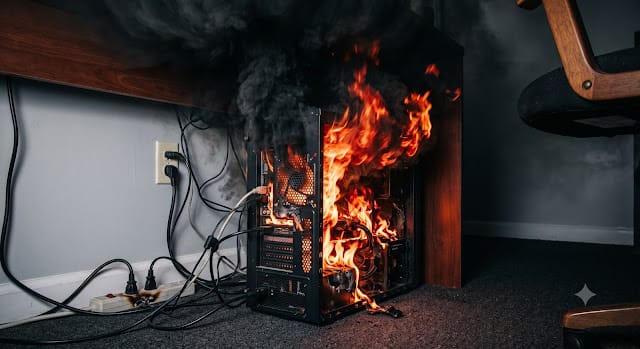 computer-fire-and-power-strip-overload