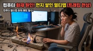 멀티탭과 먼지로 인한 트래킹 현상 컴퓨터 화재 원인