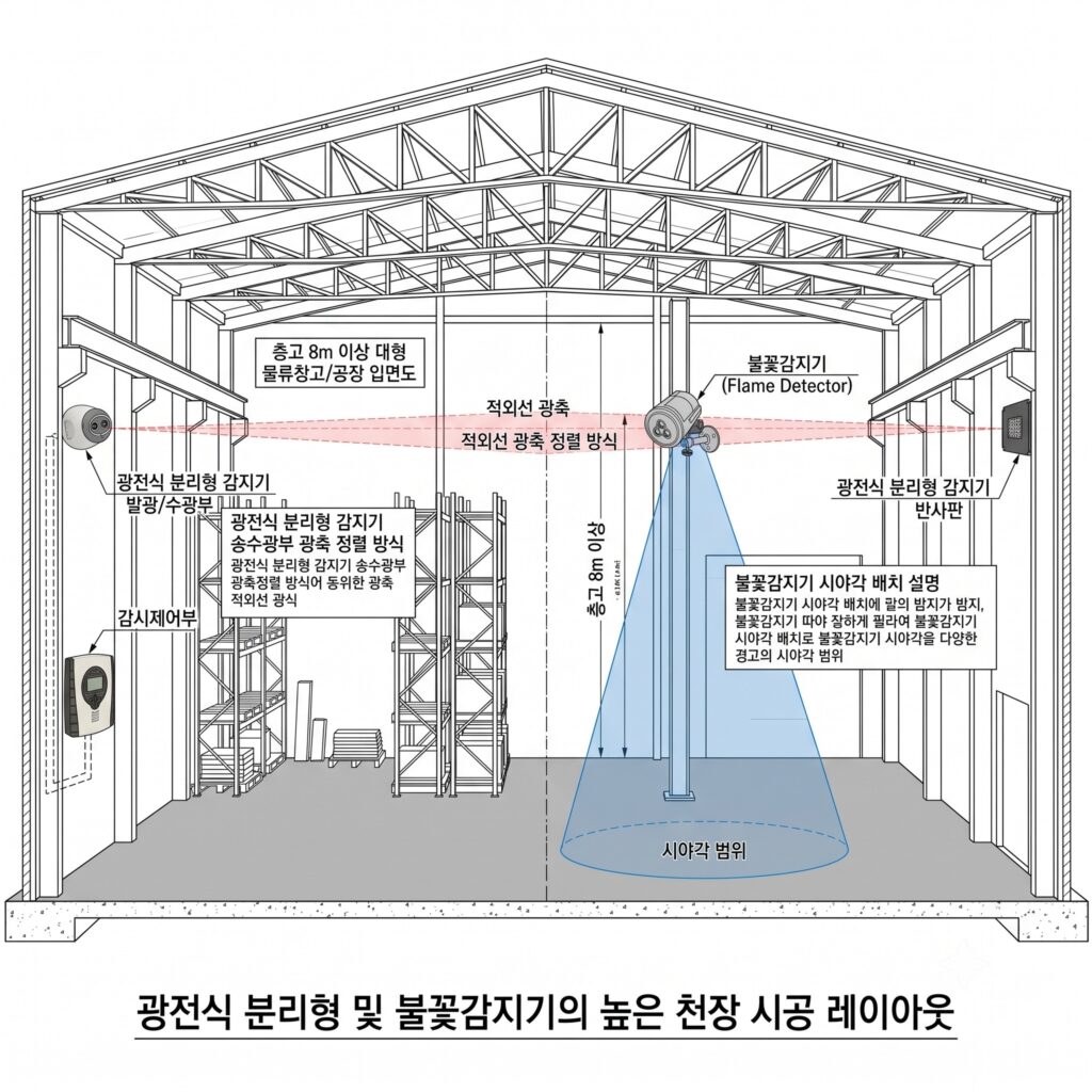 photoelectric-separated-and-flame-detector-high-ceiling-installation-layout