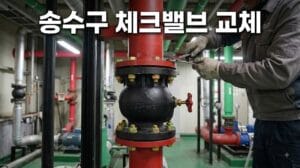 송수구 체크밸브 교체 작업