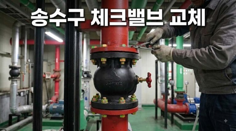 송수구 체크밸브 교체 작업