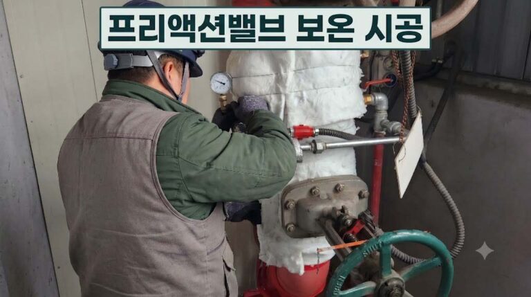 프리액션밸브 동파 방지 보온 시공 현장